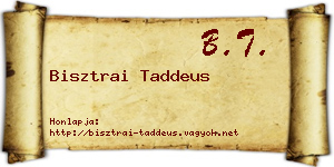 Bisztrai Taddeus névjegykártya